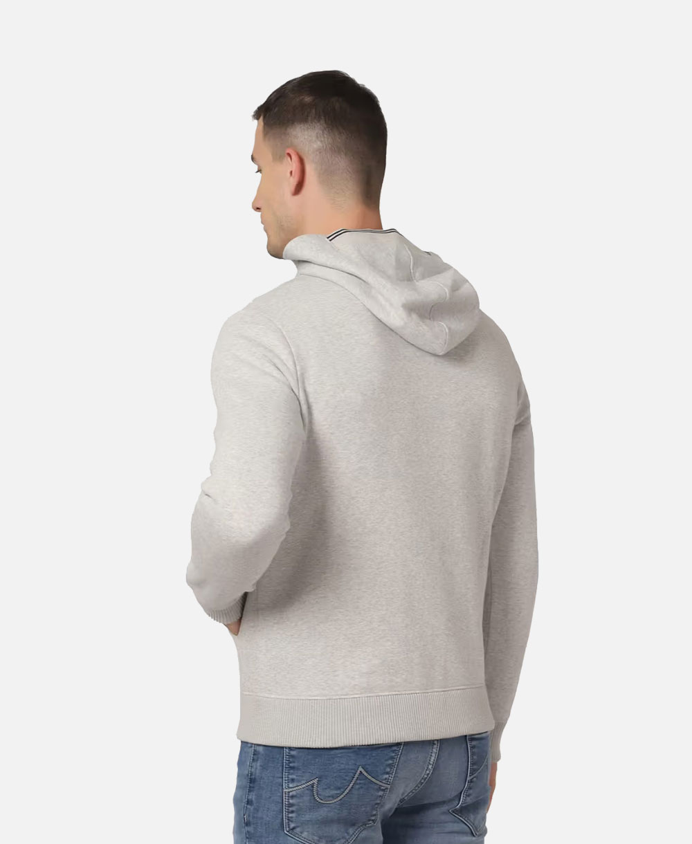 Men Full Sleeve Solid Hooded Sweatshirt – Image 2