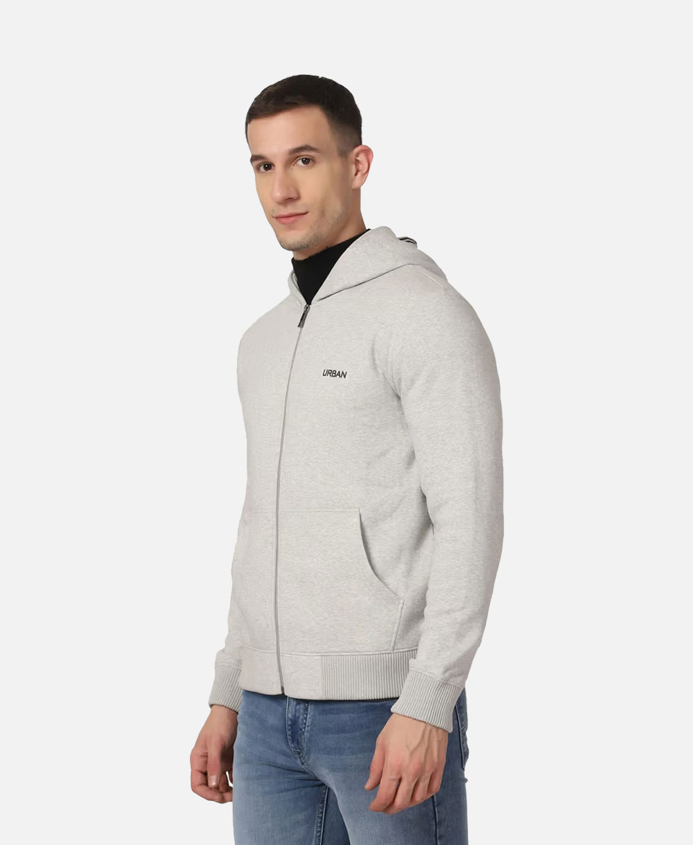 Men Full Sleeve Solid Hooded Sweatshirt – Image 3