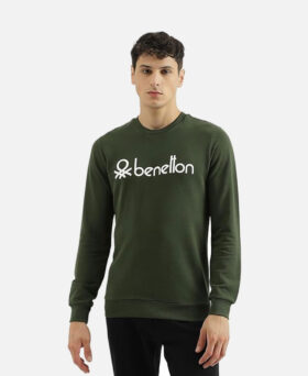 Men Benetton Regular Fit Round Neck Sweatshirt