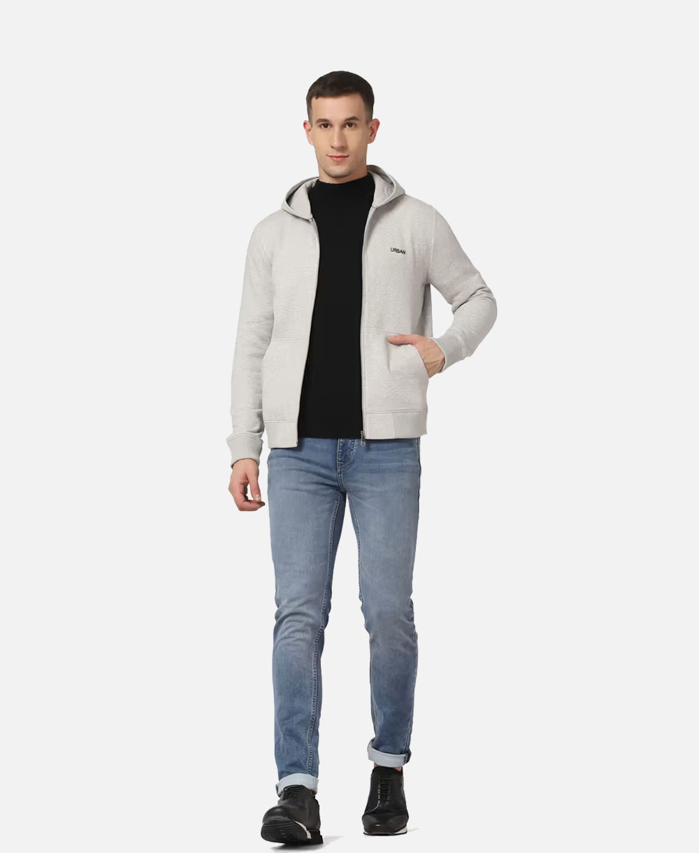 Men Full Sleeve Solid Hooded Sweatshirt – Image 4