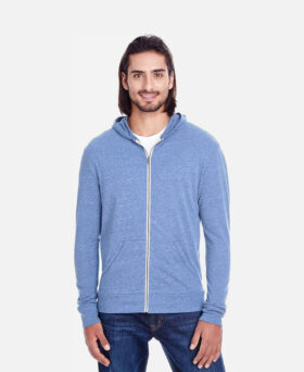 Men Clementine Triblend Full-Zip Light Hoodie