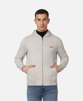 Men Full Sleeve Solid Hooded Sweatshirt
