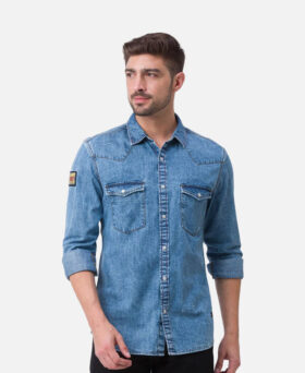 Men's Slim Fit Solid Casual Shirt With Unique Style